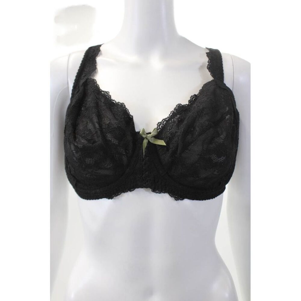 Fayreform Womens Lace Transparent Bow Accent Balconette Bra Size Solid 36F